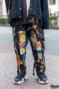 Cote Mer Kimono Jackets in Harajuku w/ Black Lipstick, Patchwork Pants ...