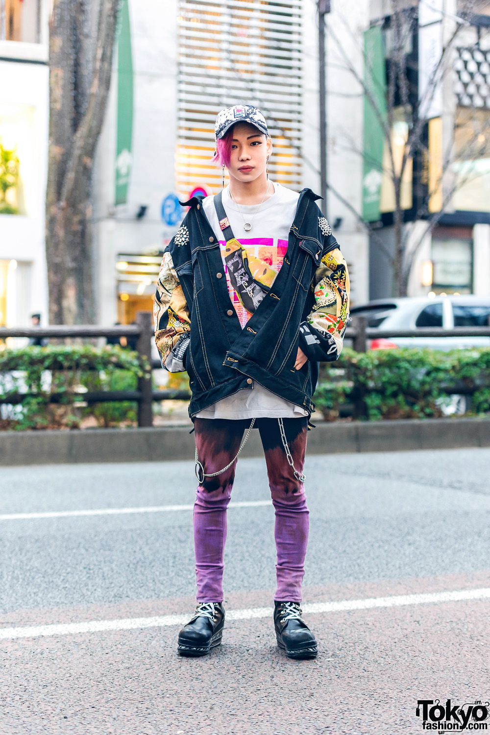 Cote Mer Purple Denim Jacket Back View – Tokyo Fashion