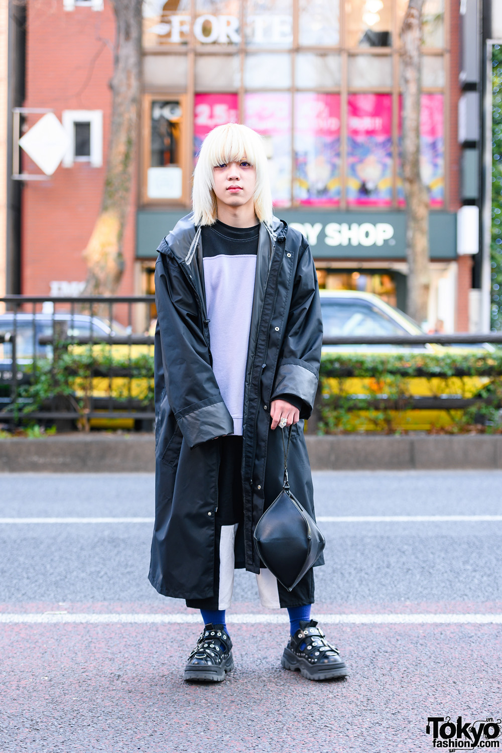 Tokyo Streetwear w/ Fringed Bob, Vivienne Westwood Armor Ring, Vetements Hooded Coat, Martine Rose, Lau Made in Japan, Yohji Yamamoto Bag & Eytys Shoes