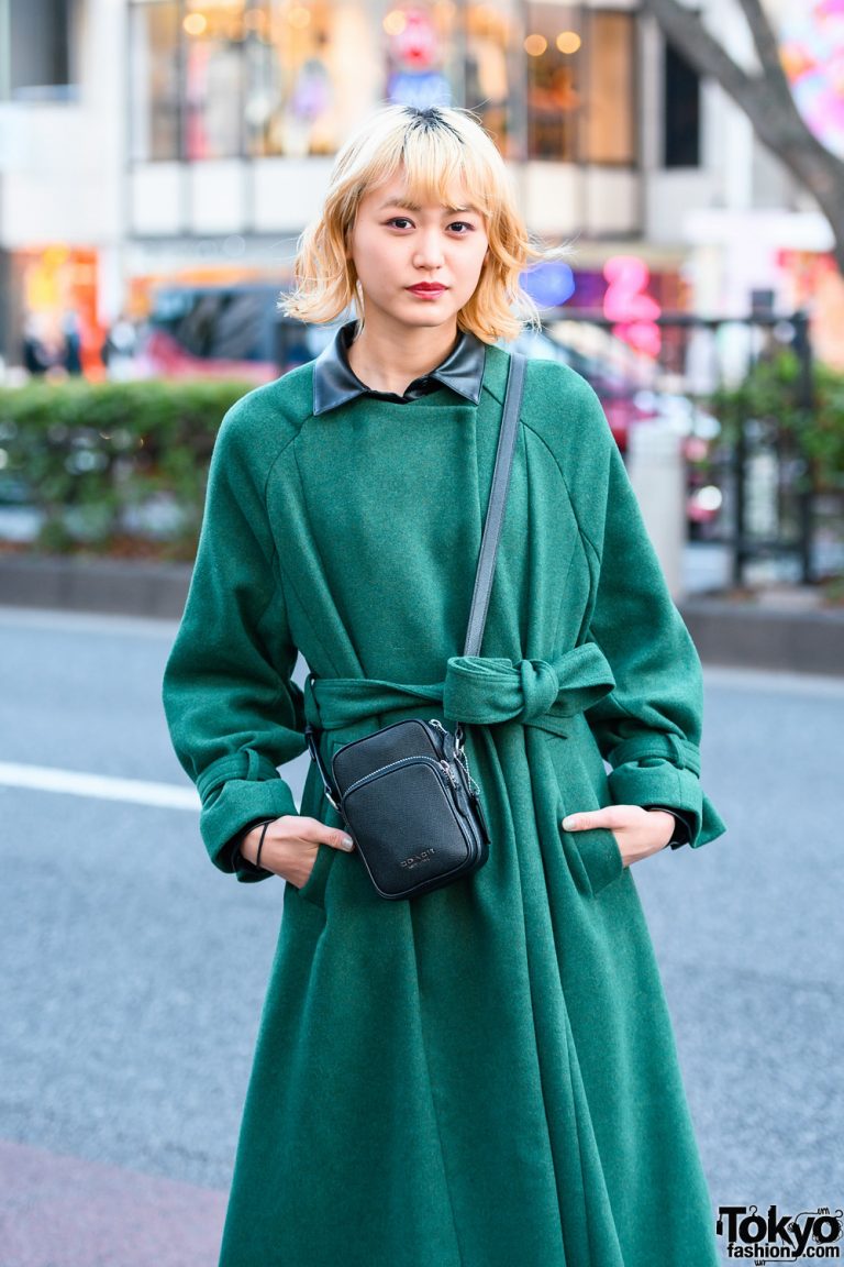 Japanese Model in Minimalist Street Style w/ Murua Belted Coat, Zara ...
