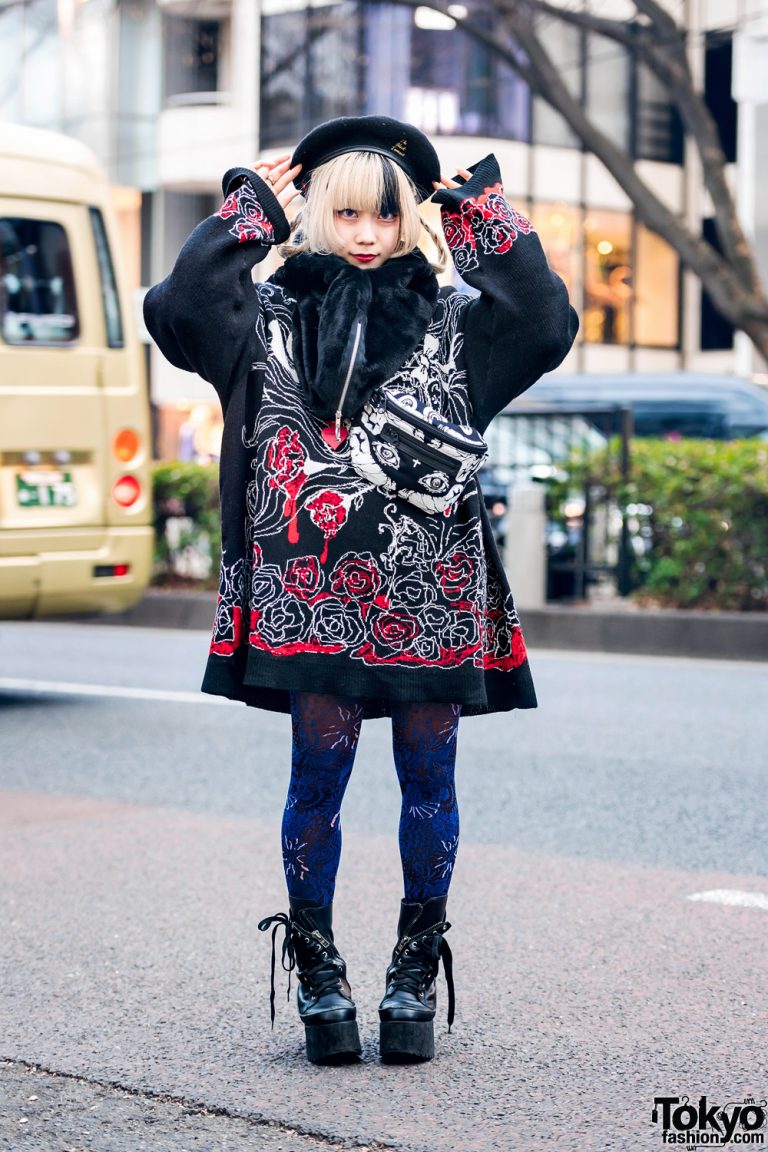 Japanese Pop Idol in Harajuku w/ Two-Tone Hair, Vampire Fangs ...