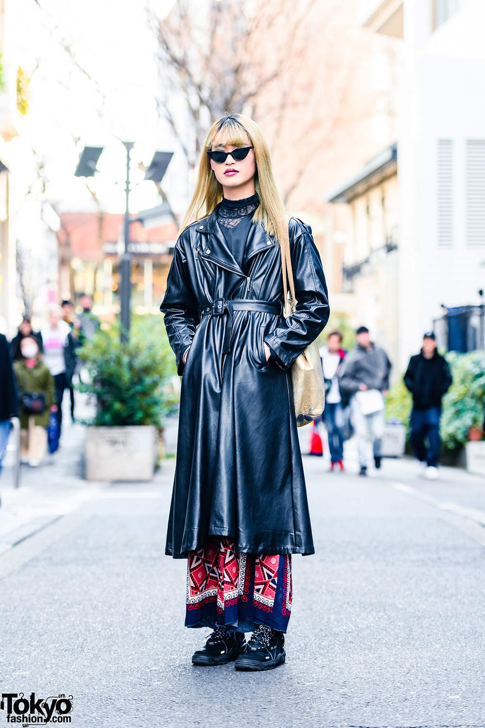 Gender Queer Japanese Fashion Designer Street Style w/ Belted Faux