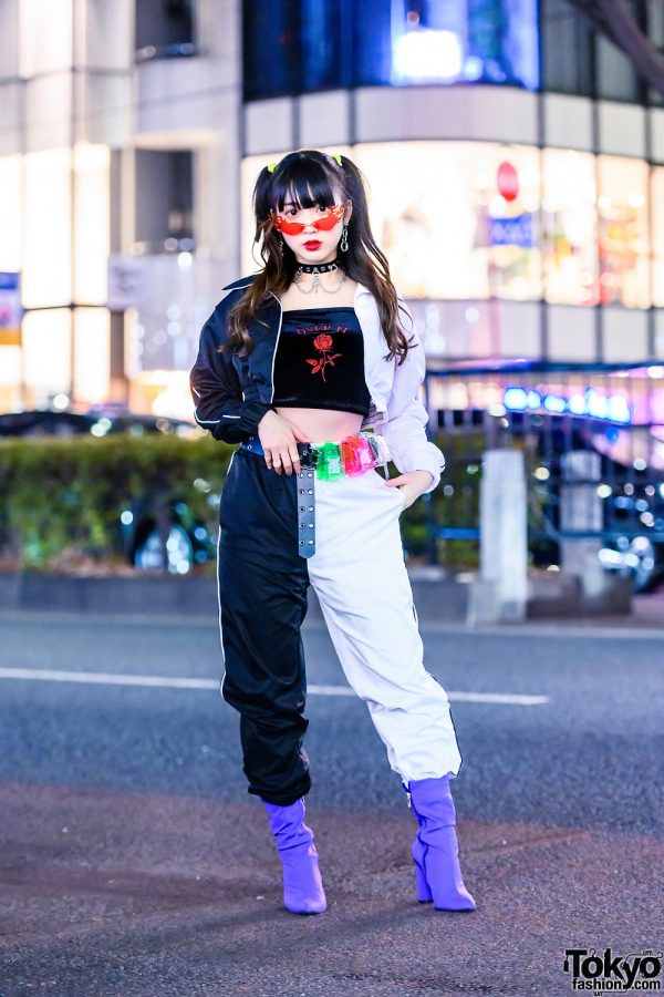 Japanese Idol in Two-Tone Fashion, Flames Sunglasses, Tube Top, WEGO, Spinns, Sevens, Belt Pouches & Yello Boots