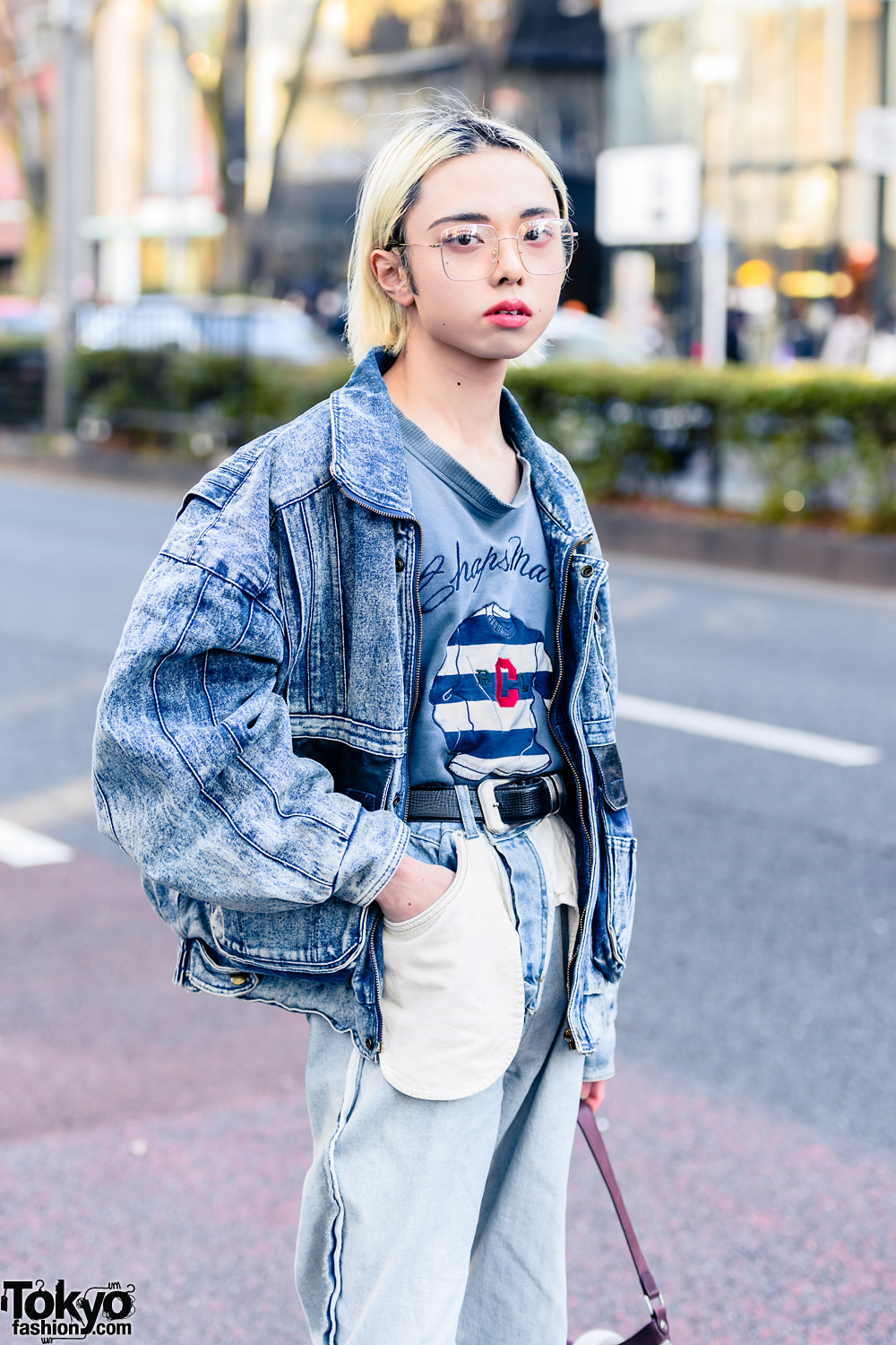 Japanese Rapper & Model in Denim Street Style w/ Sony Headphones ...