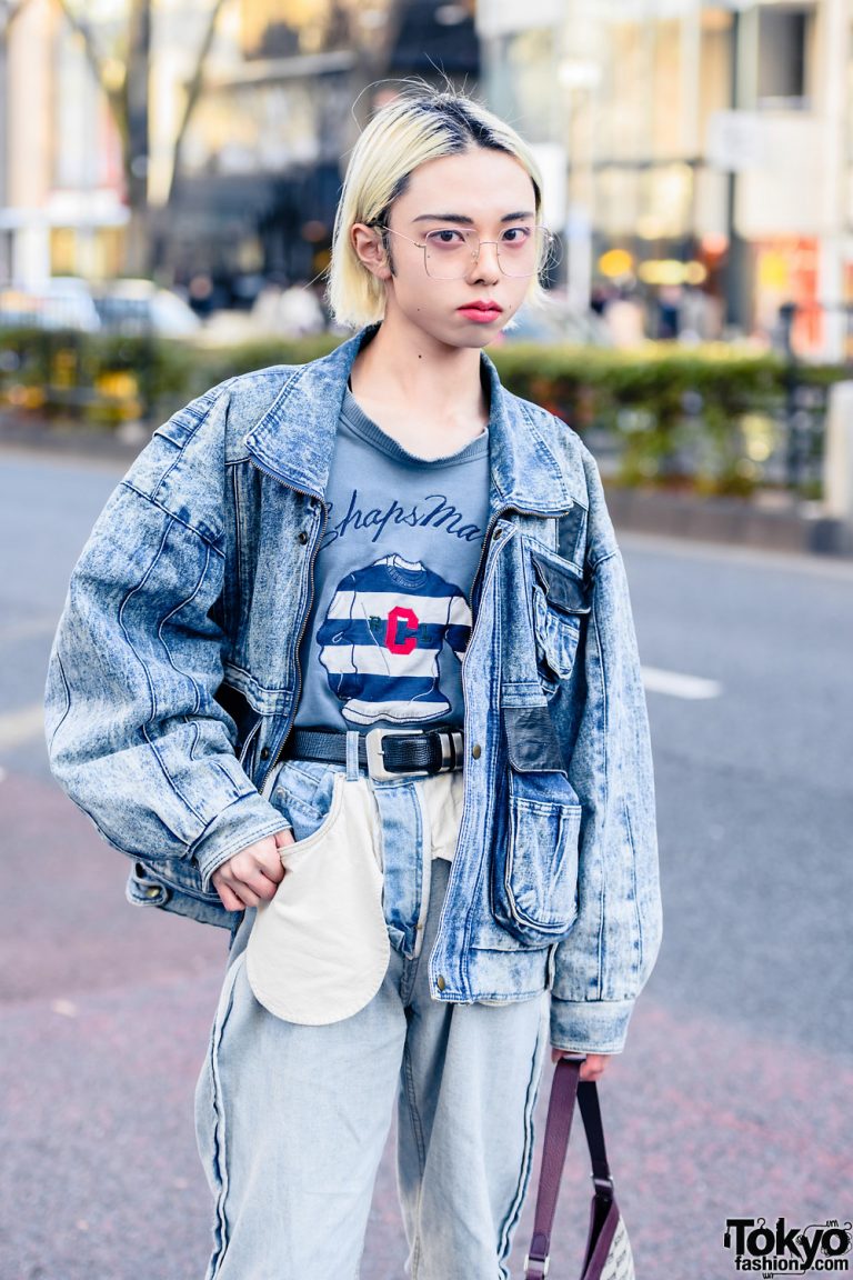 Japanese Rapper & Model in Denim Street Style w/ Sony Headphones ...