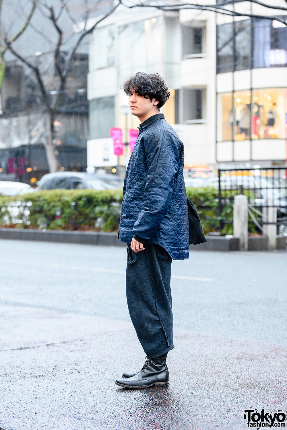 All Black Harajuku Street Style w/ Vintage Quilted Jacket, Christopher ...