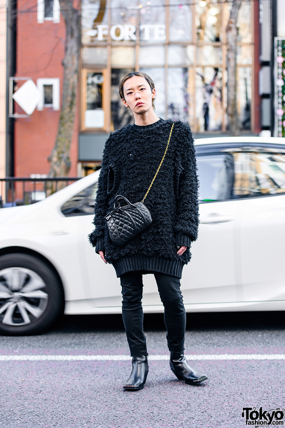 All Black Tokyo Style w/ Nose Jewelry, Cool Nail Art, John