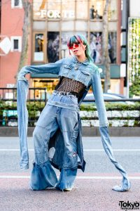 Denim Remake Street Style in Harajuku w/ Cropped Denim Jacket ...