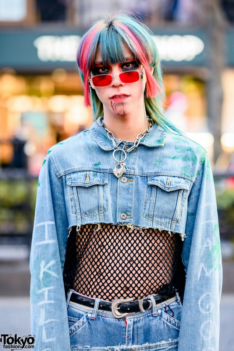 Denim Remake Street Style in Harajuku w/ Cropped Denim Jacket ...