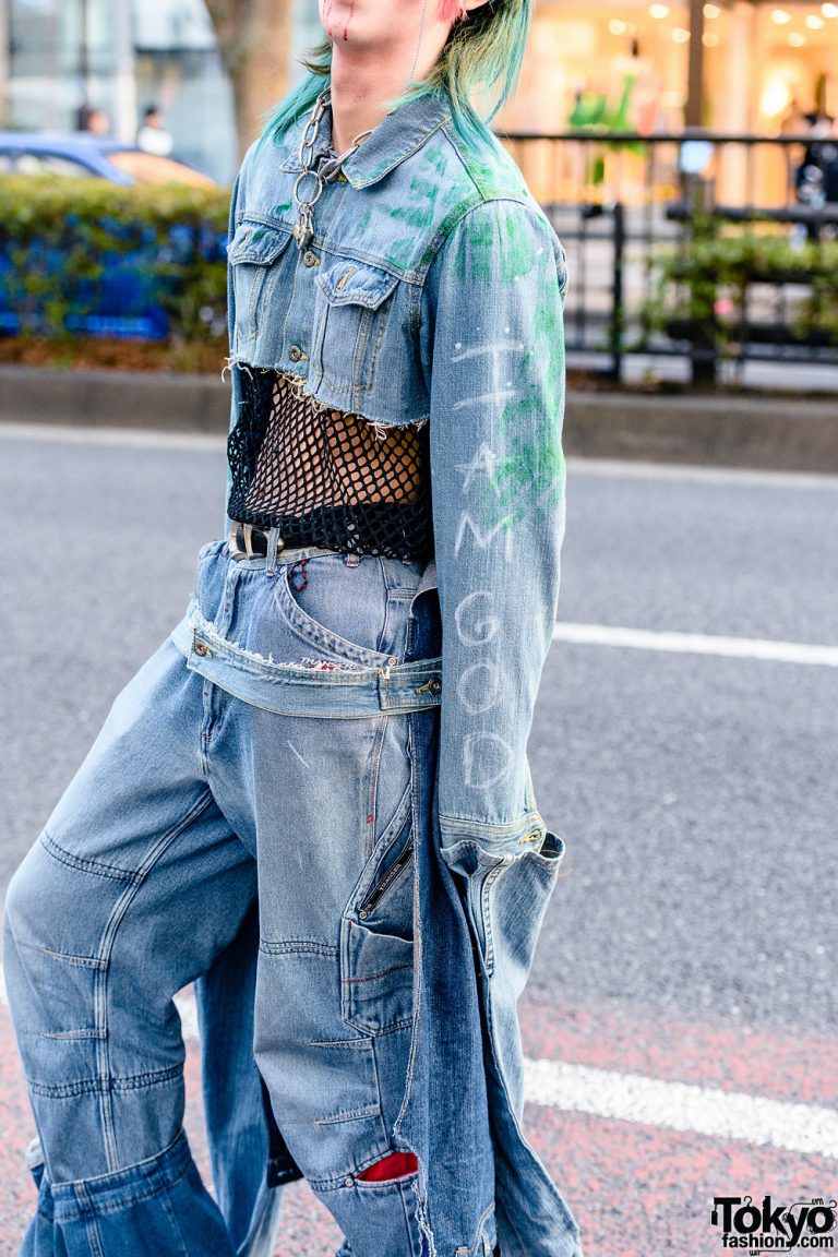 Denim Remake Street Style in Harajuku w/ Cropped Denim Jacket ...