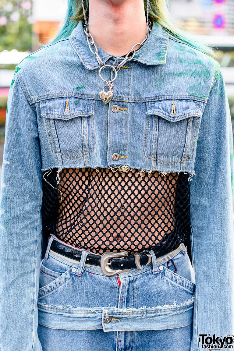Denim Remake Street Style in Harajuku w/ Cropped Denim Jacket ...
