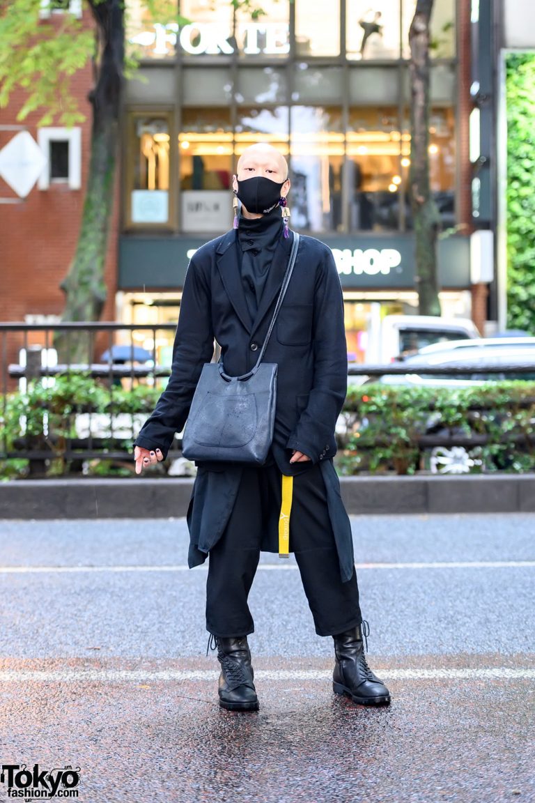 Japanese Actor’s Yohji Yamamoto Street Style + Bizenart Face Mask in ...