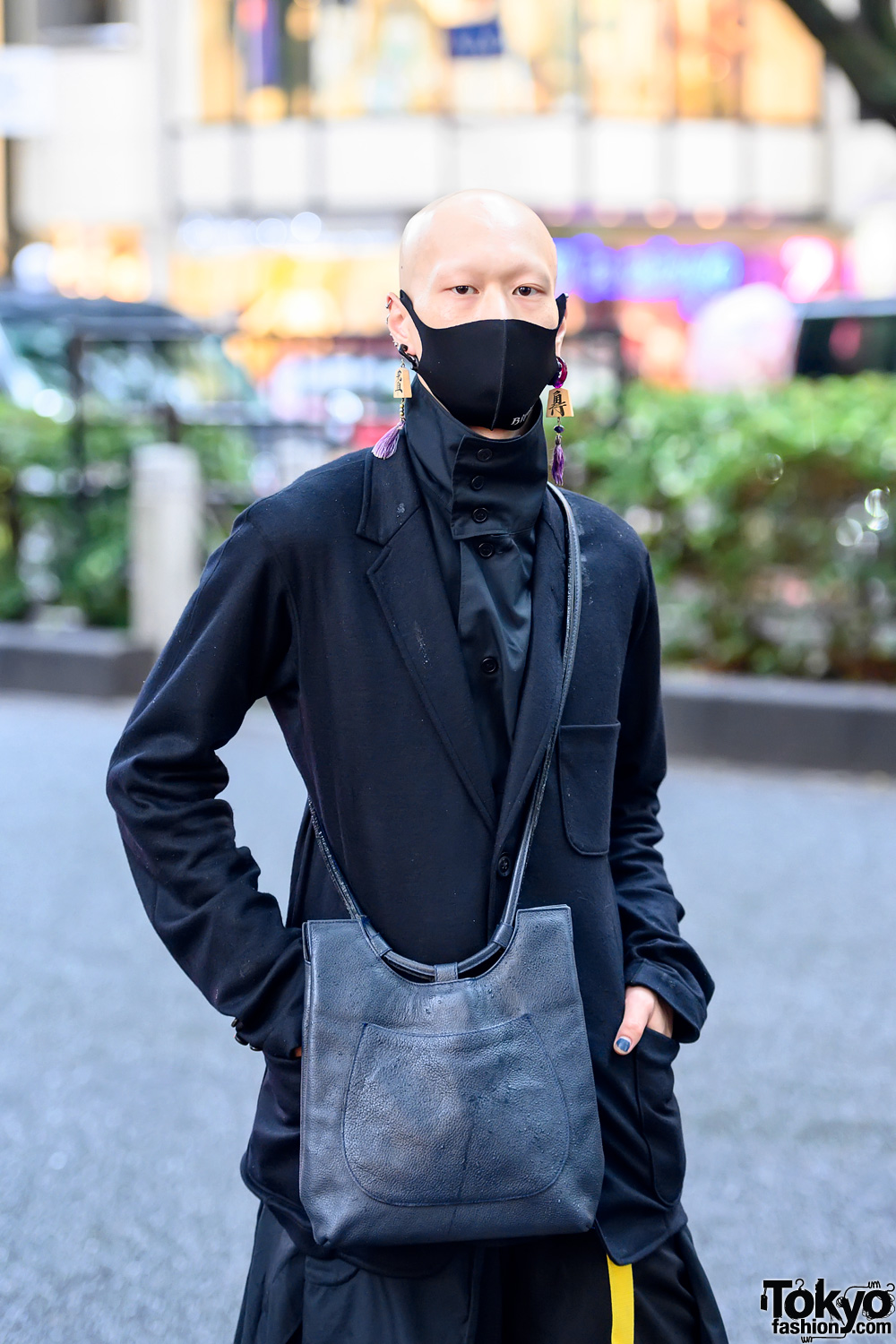 Japanese Actor's Yohji Yamamoto Street Style + Bizenart Face Mask