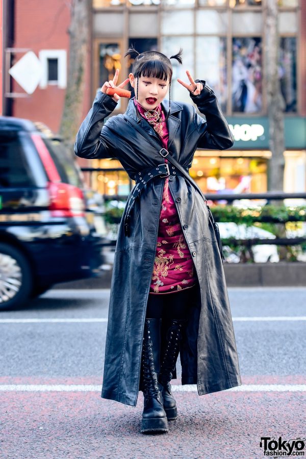Leather Style In Harajuku W Shaved Hairstyle O Ring Choker Leather