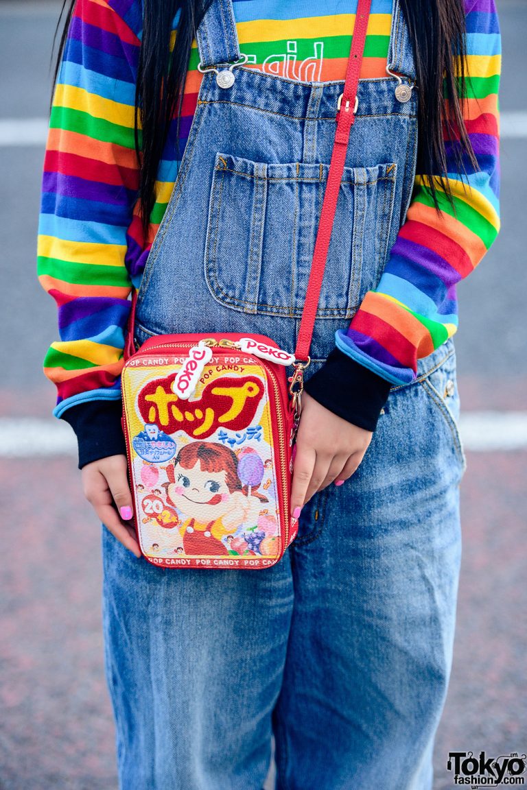 Japanese Child Actress in X-Girl Harajuku Street Style, Rainbow Sweater ...