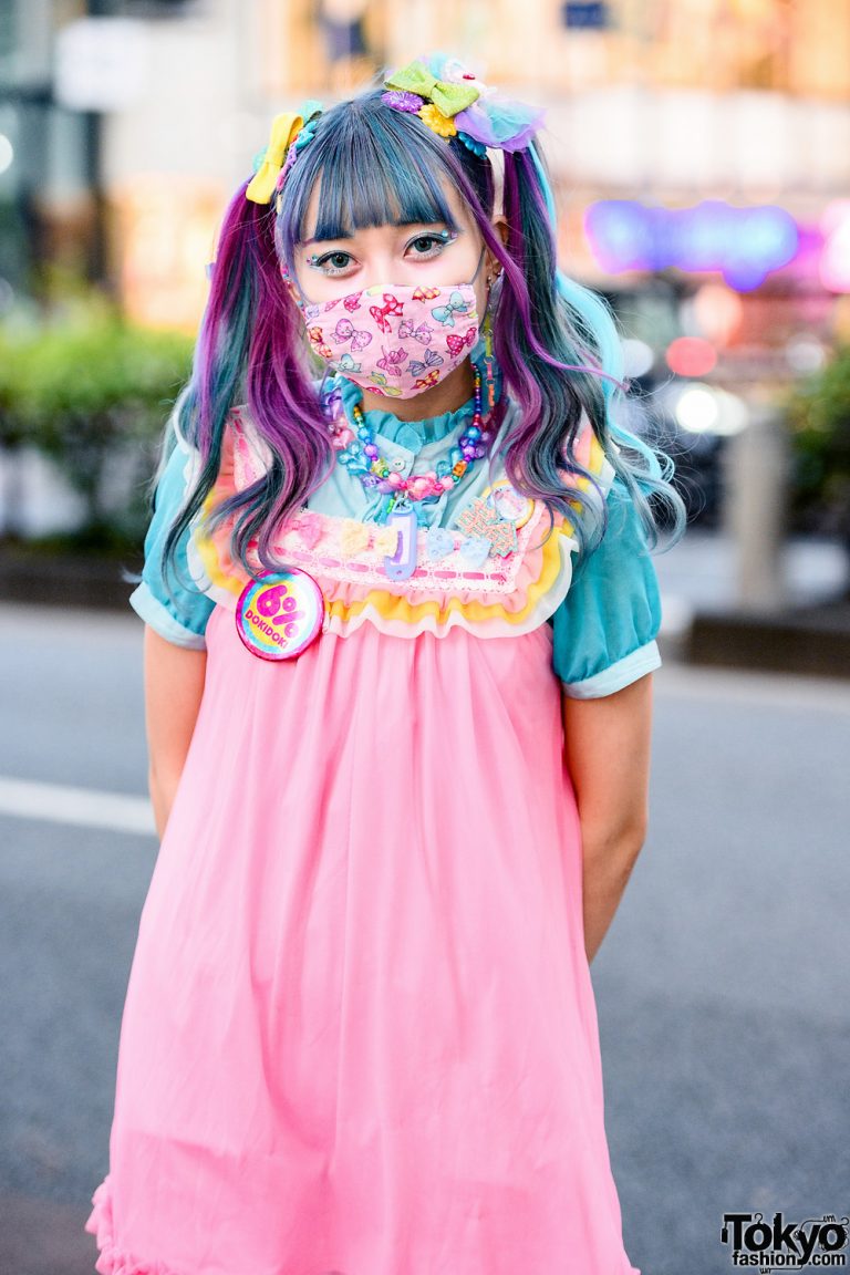 6%DOKIDOKI Kawaii Pastel Harajuku Street Style w/ Rainbow Twin Tails ...