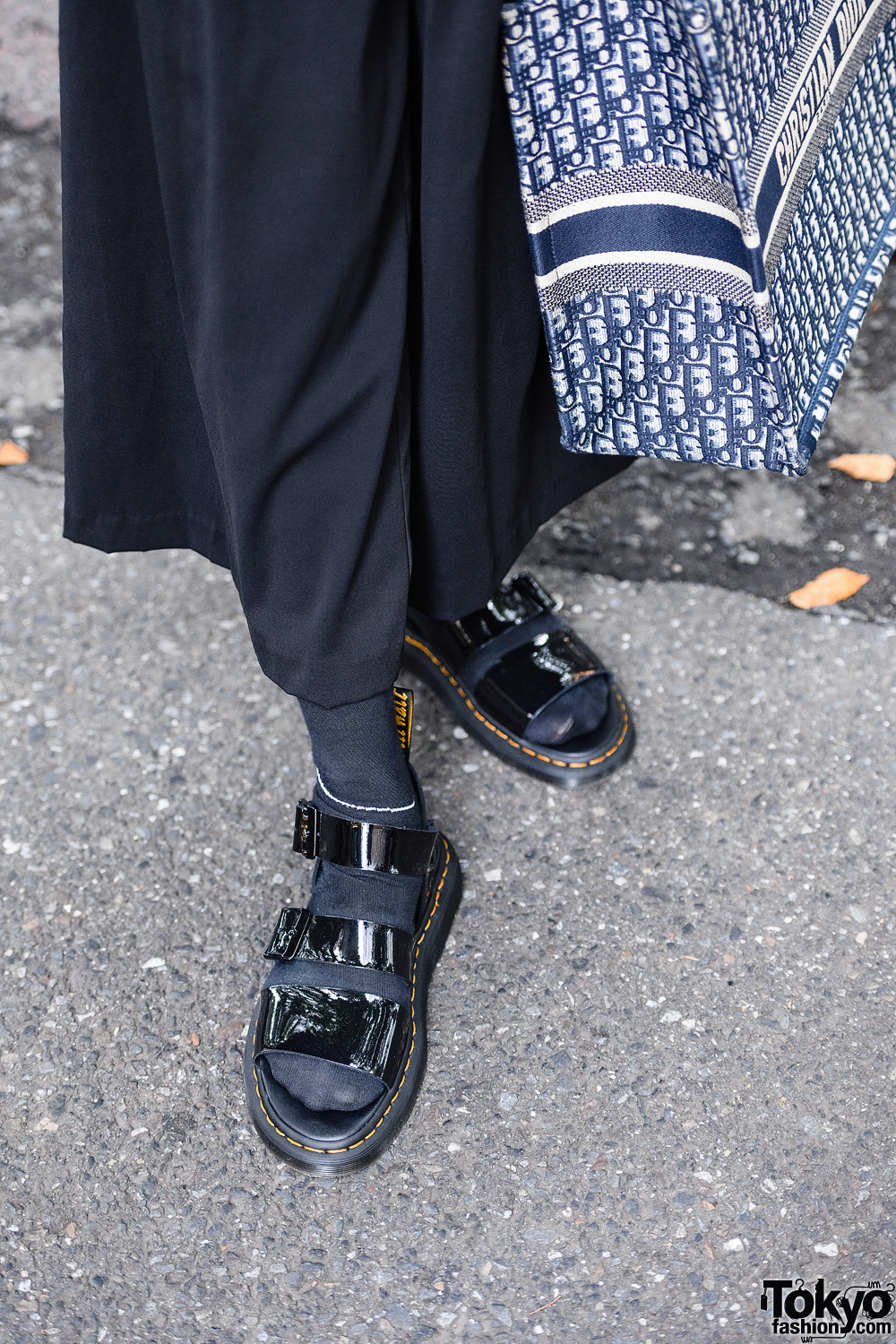All Black Designer Street Style w/ Adidas Cap, Chanel Sunglasses, Gucci  Chains, Y-3, Christian Dior Bag & Dr. Martens Patent Sandals – Tokyo Fashion