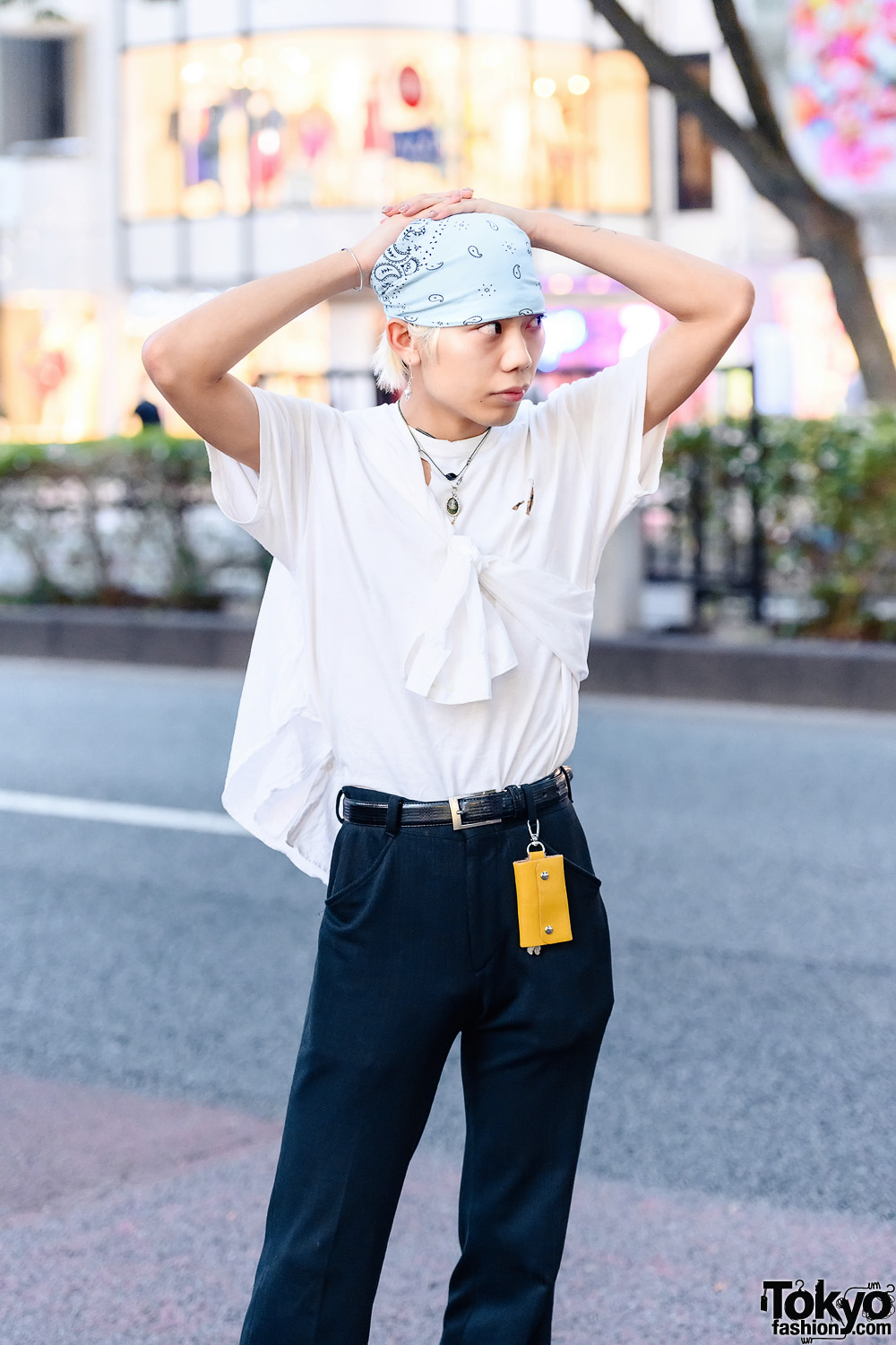 Japanese Street Style w/ Ripped Shirt, H&M, Jil Sander Trousers 