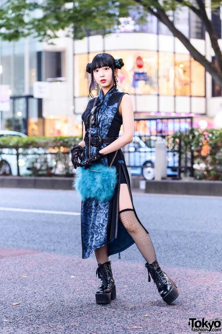 Harajuku Style w/ Twin Buns, Qutie Frash Dress, Kobinai Bag, Platform ...