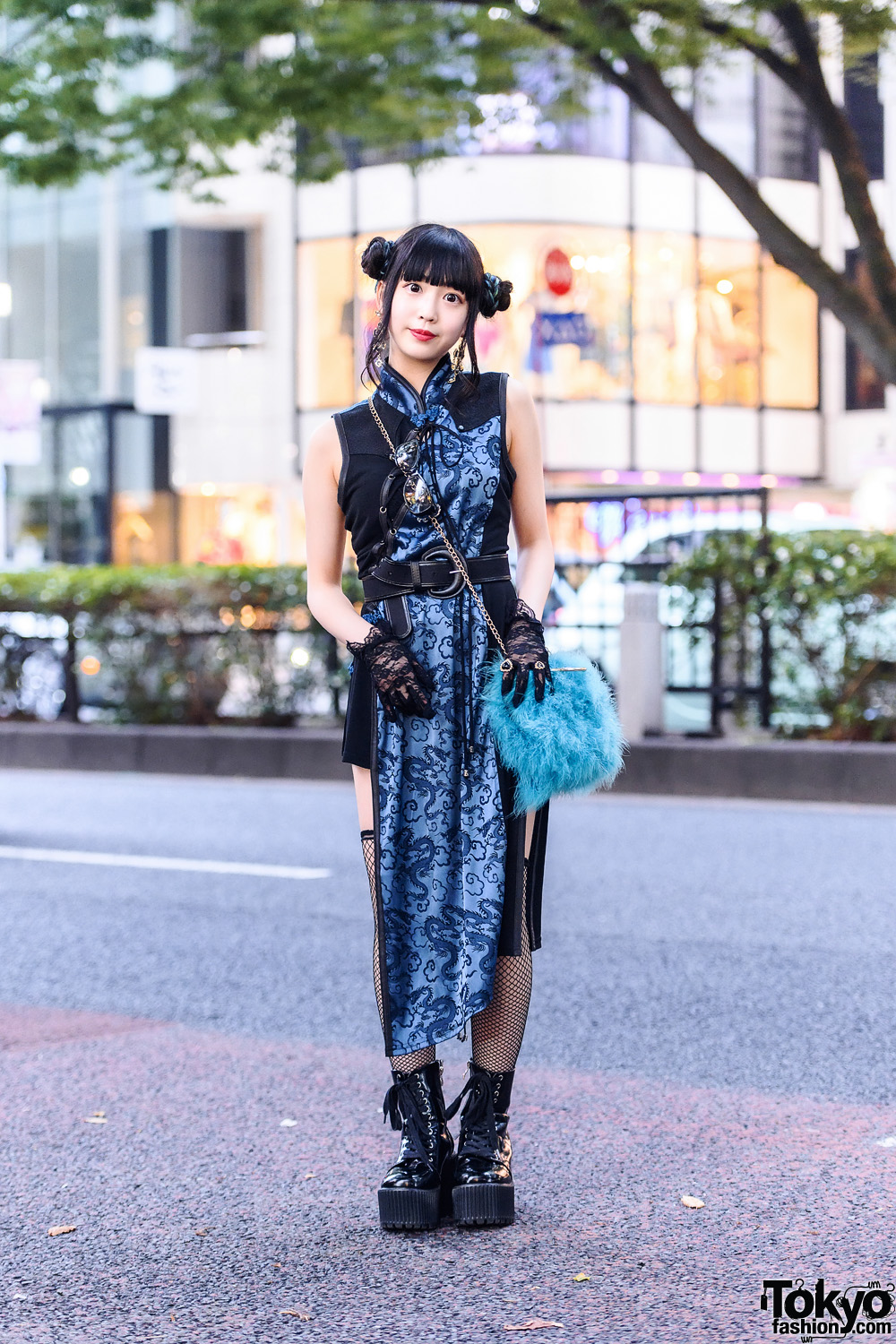 Harajuku Style w/ Twin Buns, Qutie Frash Dress, Kobinai Bag
