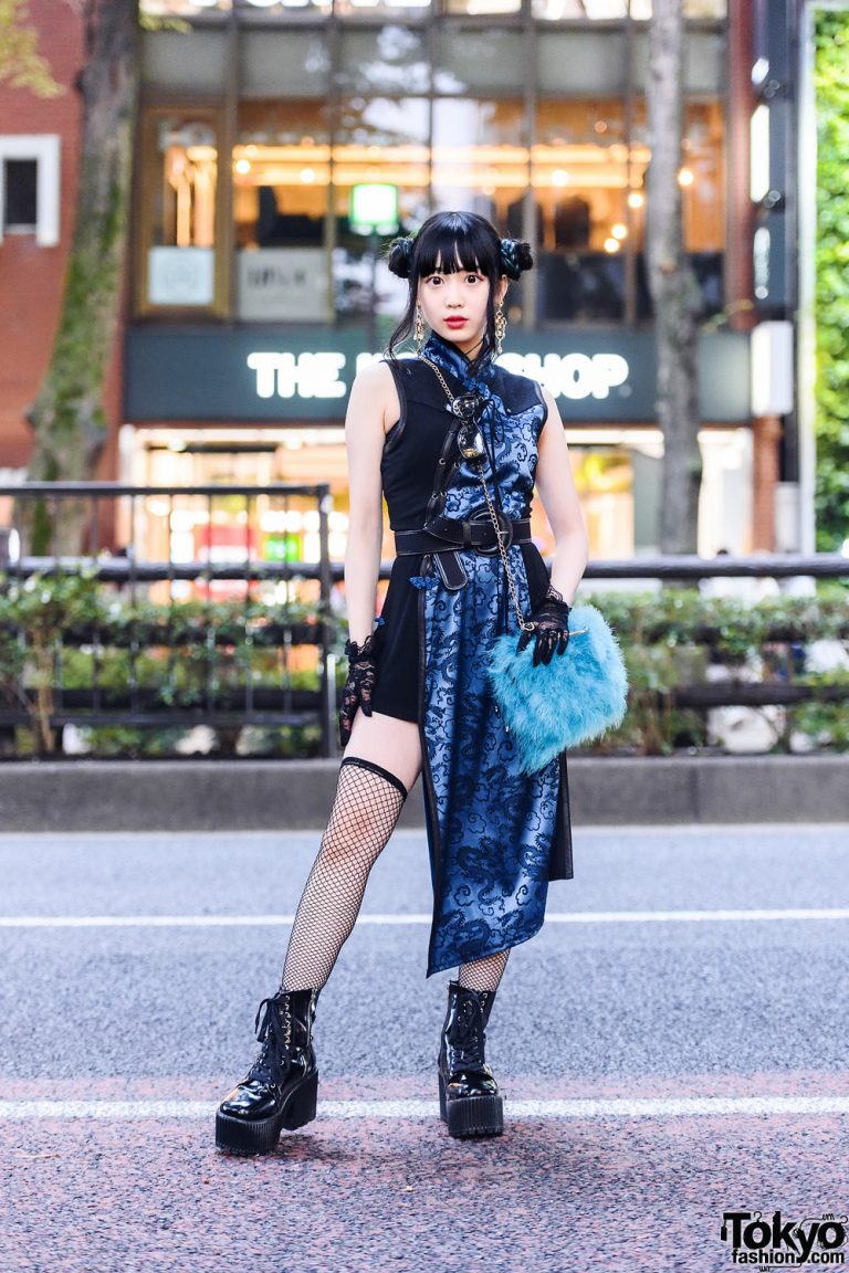 Harajuku Style w/ Twin Buns, Qutie Frash Dress, Kobinai Bag, Platform ...