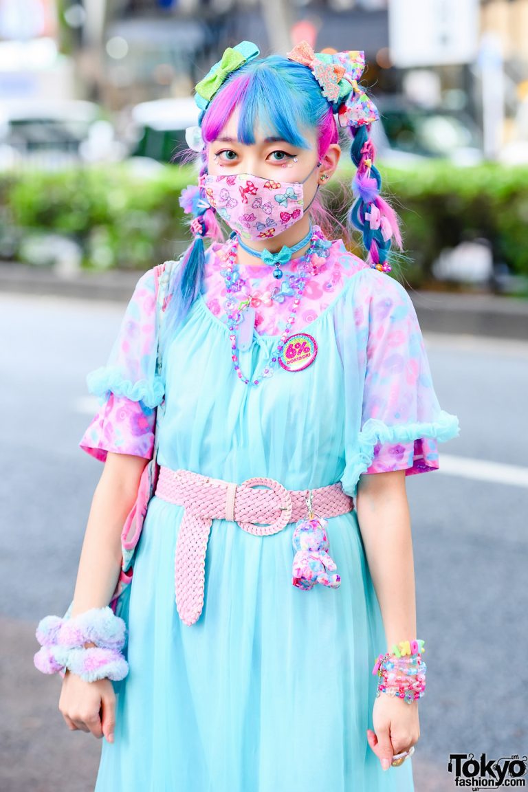 Pastel Kawaii Street Style w/ Unicorn Braids, 6%DokiDoki, Sheer Ruffle ...