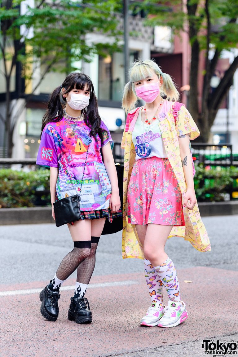 Harajuku Staffers Streetwear Styles w/ Twin Tails, ACDC Rag Spiked ...