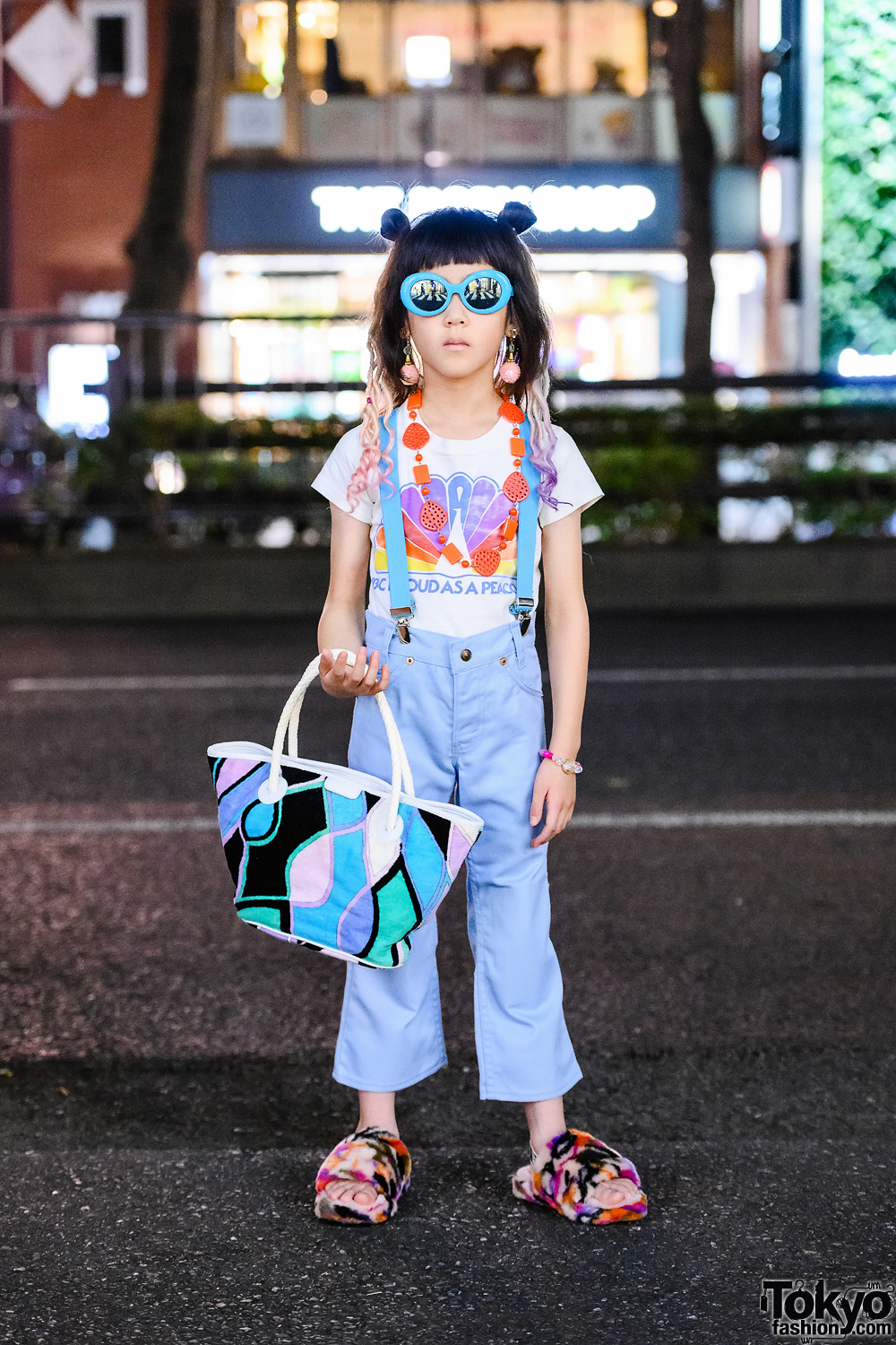 Harajuku Kid Honey Supply Vintage Street Style w/ Sons & Daughters Sunglasses, Vintage Levi's, Emilio Pucci Tote & Ugg Fuzzy Slippers