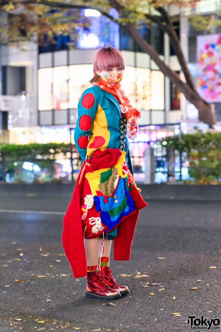 Handmade Knitwear Harajuku Street Style w/ Cutout Suit, Knit Muffler ...