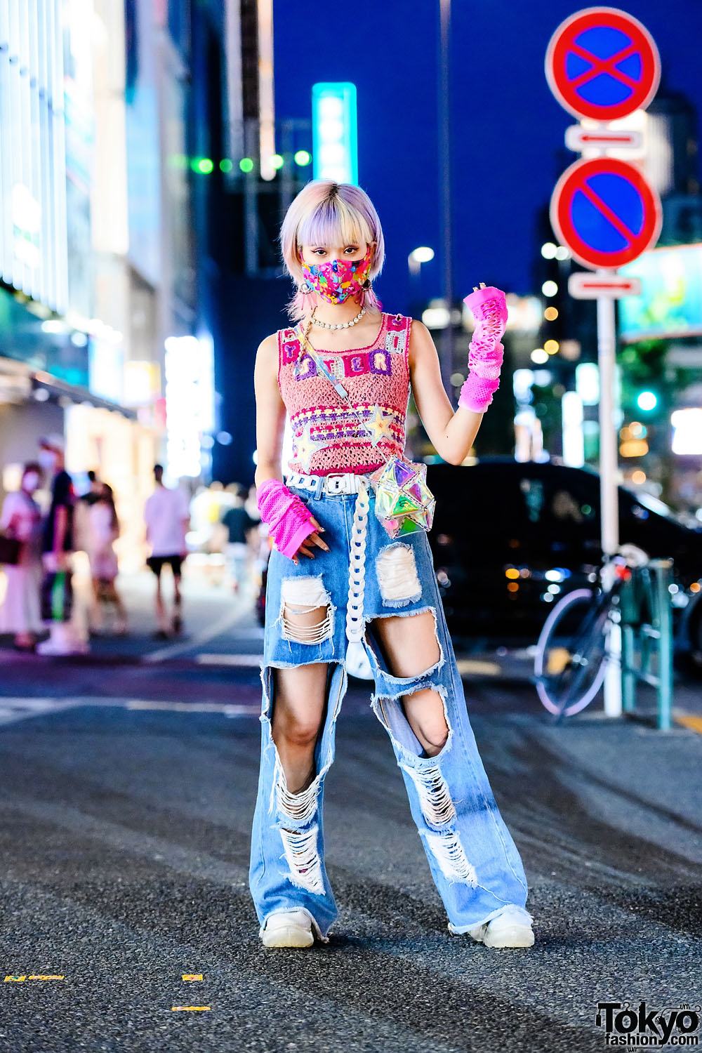 Harajuku Girl w/ Pastel Hair, Vintage Hysteric Glamour Knit Top, Fig 