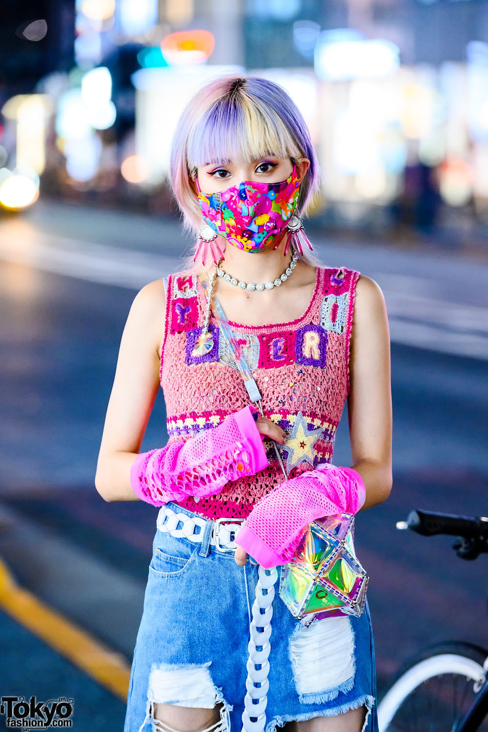 Harajuku Girl w/ Pastel Hair, Vintage Hysteric Glamour Knit Top 