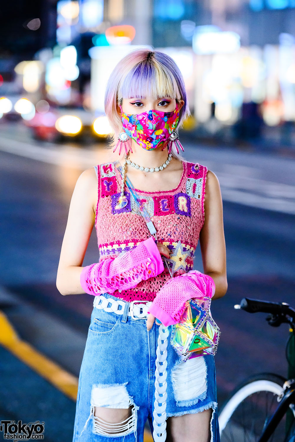 Harajuku Girl w/ Pastel Hair, Vintage Hysteric Glamour Knit Top, Fig ...