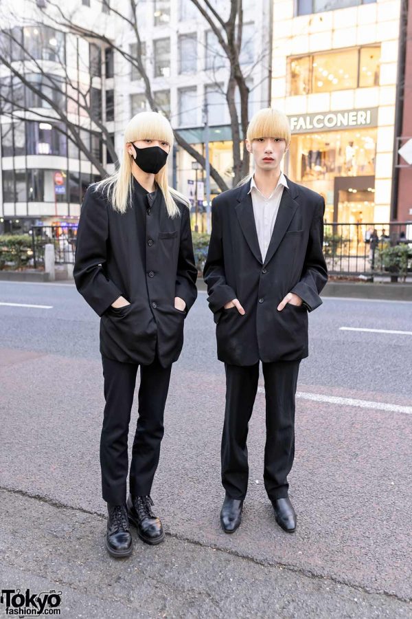 Japanese Male Models With Blonde Hair in Harajuku Wearing Comme Des Garcons, Diet Butcher Slim Skin & Issey Miyake Men