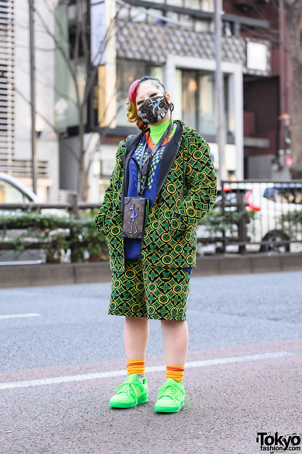 Louis Vuitton Street Style in Tokyo w/ LV Monogram Buzz Cut