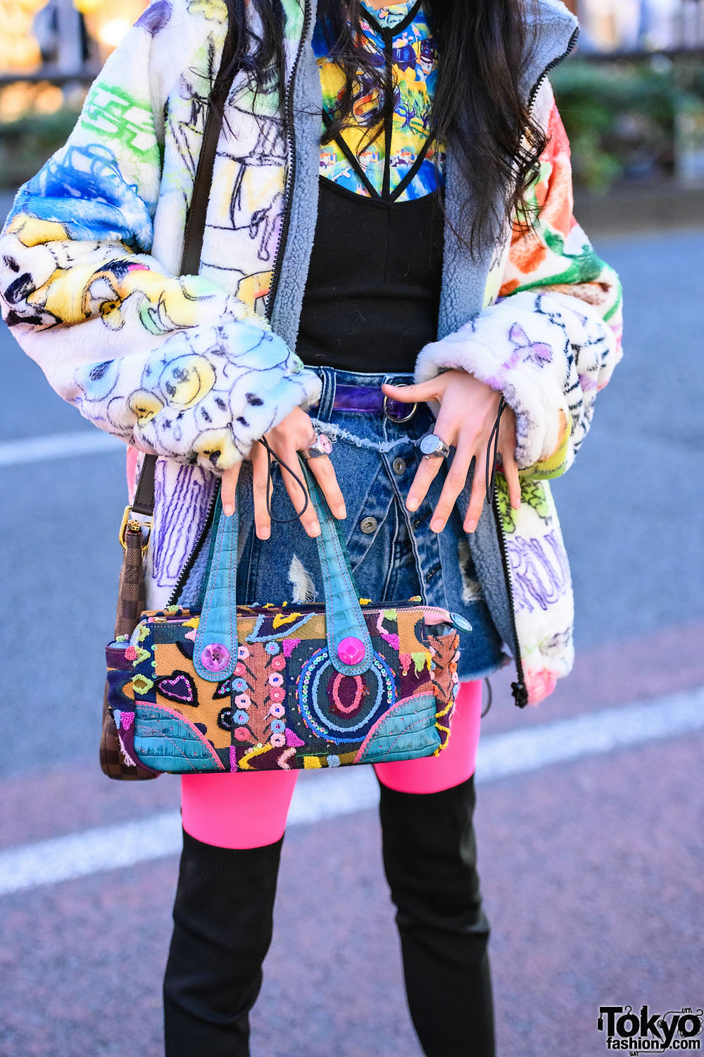 Japanese Student's Street Style w/ Puma Face Mask, Clock Rings