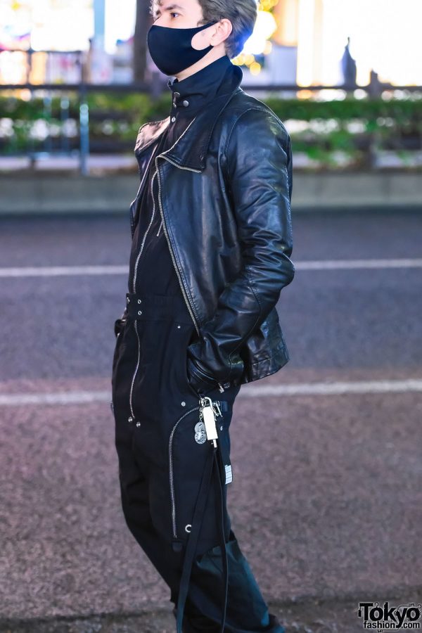 All Black Rick Owens Harajuku Street Style w/ Black Jumpsuit, Zippered ...