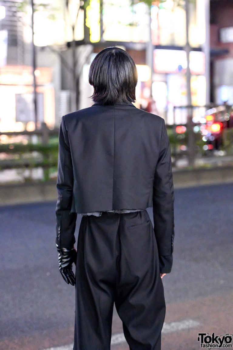 Harajuku Guy in Monochrome w/ Cool Hairstyle, Cropped Blazer, Cutout ...