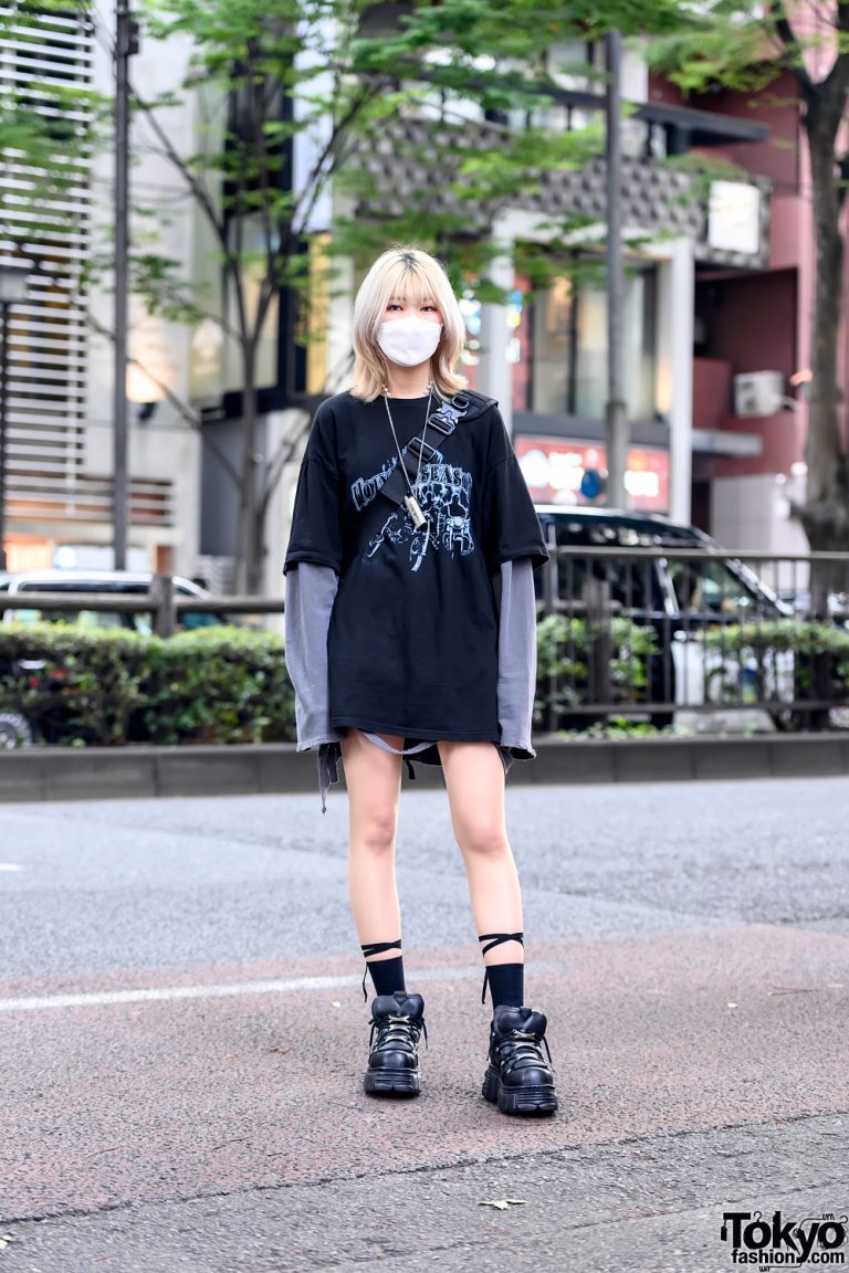 Harajuku Girl In Gray & Black Street Style W  Never Mind The Xu, Rosen 