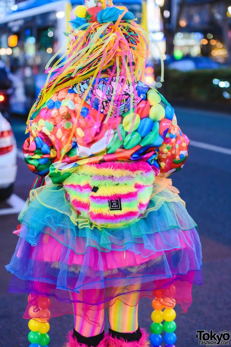 Tokyo Rainbow Streetwear Style w/ Multicolored Hair Falls, Colorful ...