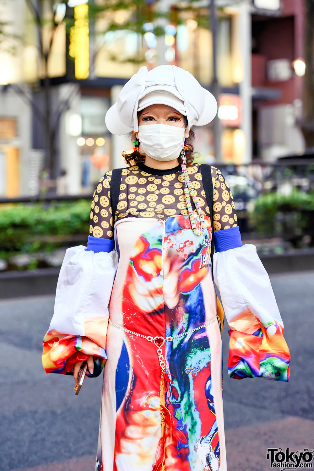 Japanese Fashion Designer in Colorful Avantgarde Handmade Street Style ...