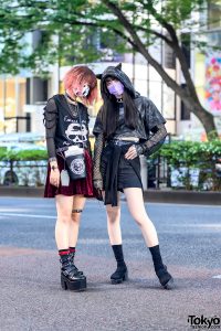 Harajuku Girls in KRY Clothing Ears Cropped Hoodie, Killstar, Funky ...