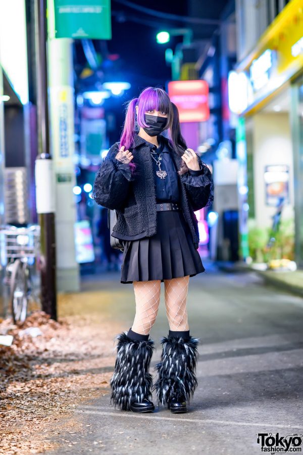 Purple Twintails & Merry Jenny Japanese Street Style w/ Amavel, Majestic Legon & 6%DOKIDOKI