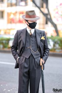 Retro 1930s & 1940s Fashion in Tokyo w/ Four Buttons Japan Suit ...