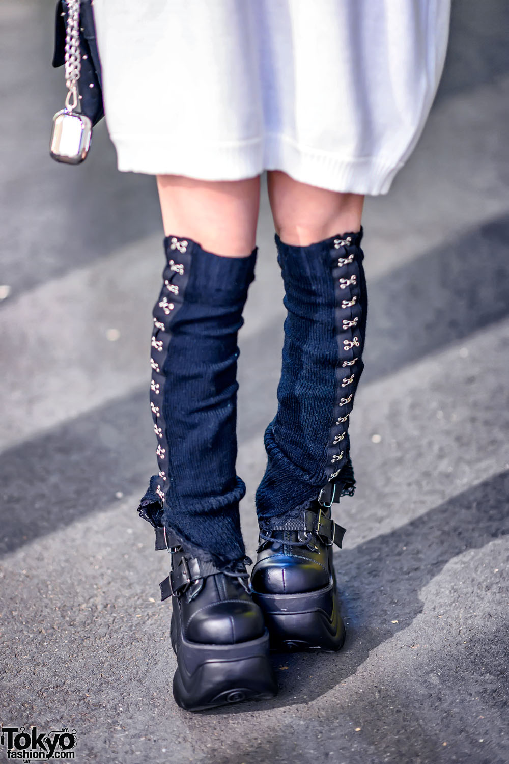 Japanese Fashion Designer in Harajuku w/ DimMoire Extra Long Sleeves  Sweater, Alexander McQueen & Demonia Platform Boots – Tokyo Fashion