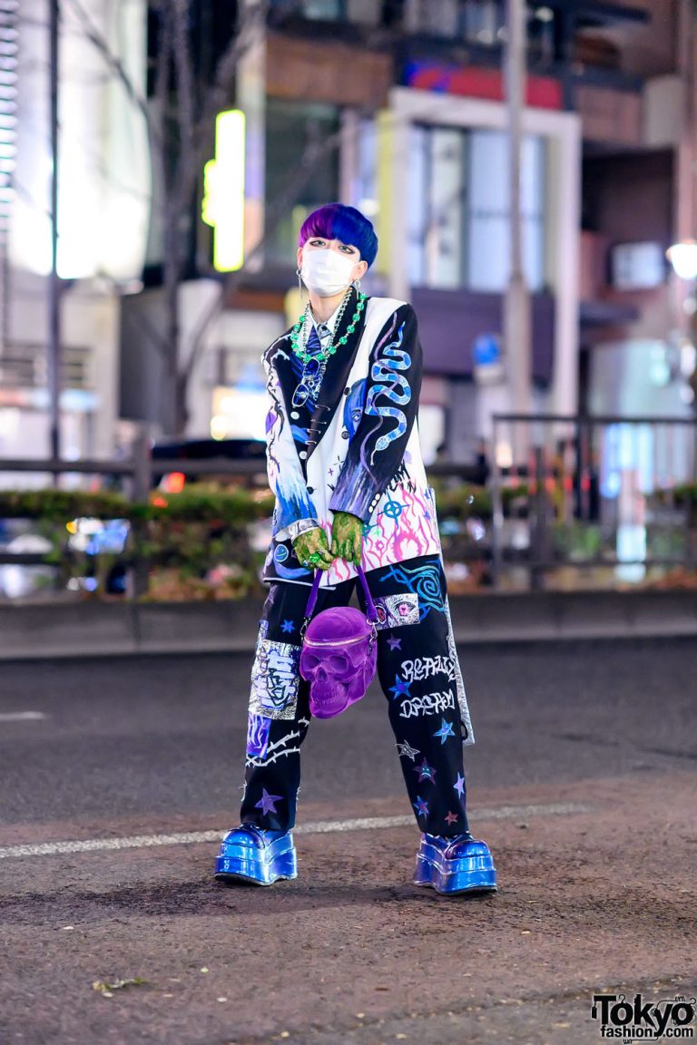 Harajuku Girl in Colorful Hand-Painted Coming of Age Day Japanese ...