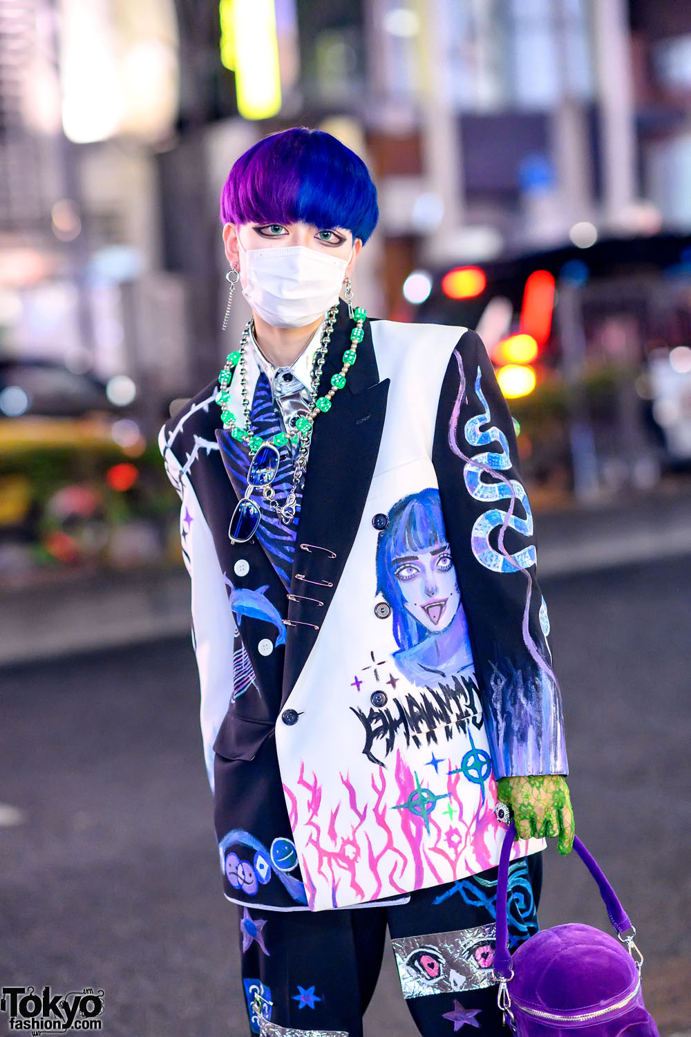 Harajuku Girl in Colorful Hand-Painted Coming of Age Day Japanese ...